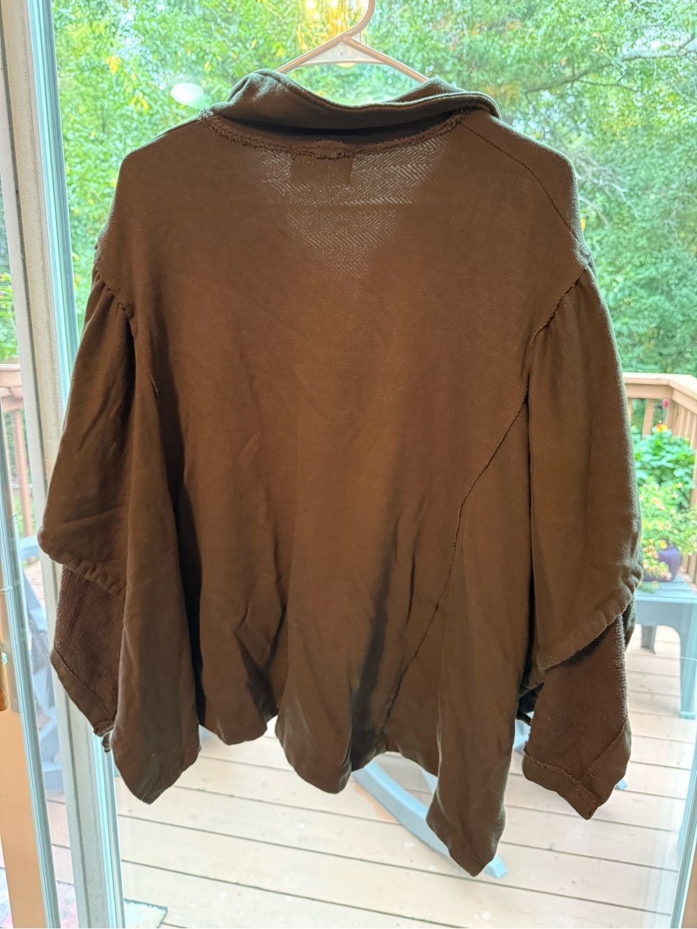 BUCKETLIST Olive Green Pullover Sweatshirt Poncho - Picture 5 of 5